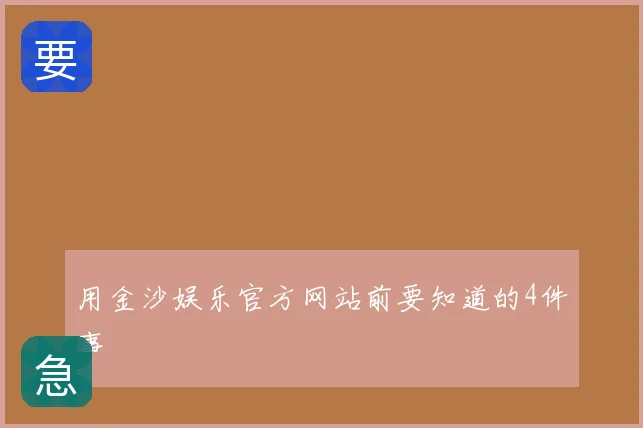 用金沙娱乐官方网站前要知道的4件事